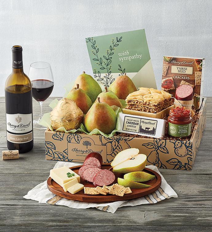 Classic Sympathy Gift Box with Wine